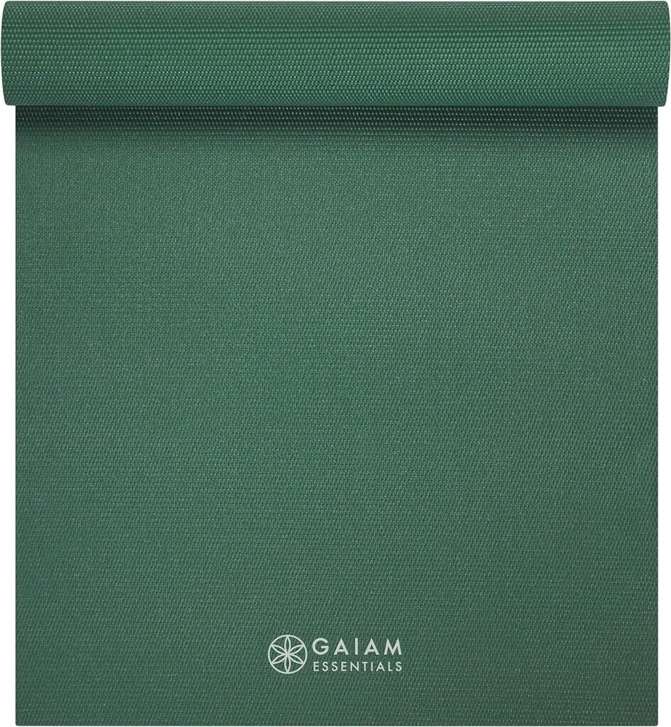 Gaiam Essentials Premium Yoga Mat with Yoga Mat Carrier Sling (72L x 24W x 1/4 Inch Thick)