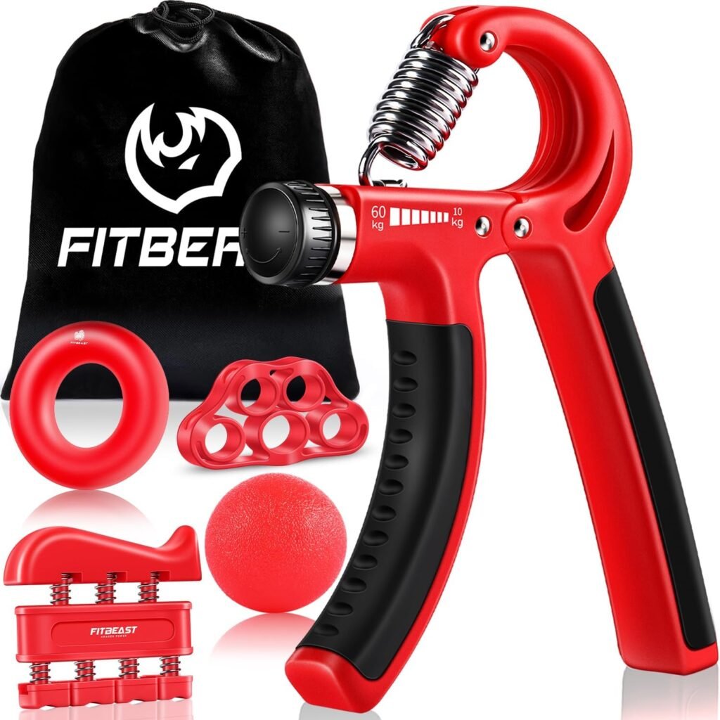 FitBeast Grip Strengthener Forearm Strengthener Hand Grips Strengthener Kit - 5 Pack Adjustable Resistance