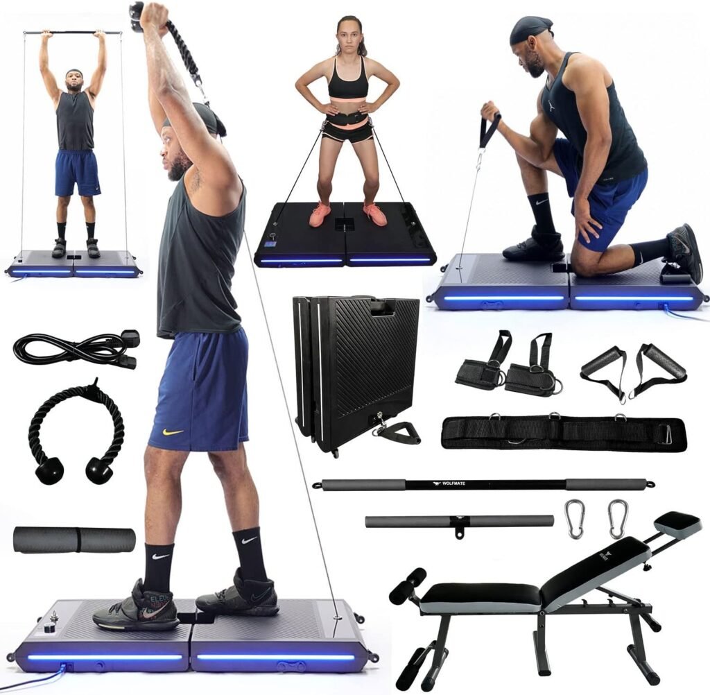 Smart Fitness Trainer Equipment - Strength Training Machine Smart Fitness Trainer-Foldable Workout Device - Portable Workout Machine for Home Gym