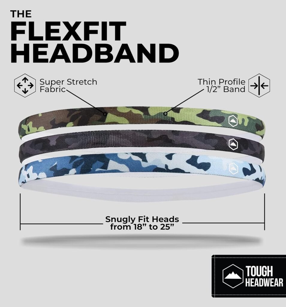 Thin Elastic Headbands for Women - Athletic Headbands - Sports Headbands Men - Soccer Headband - Workout Headbands for Women