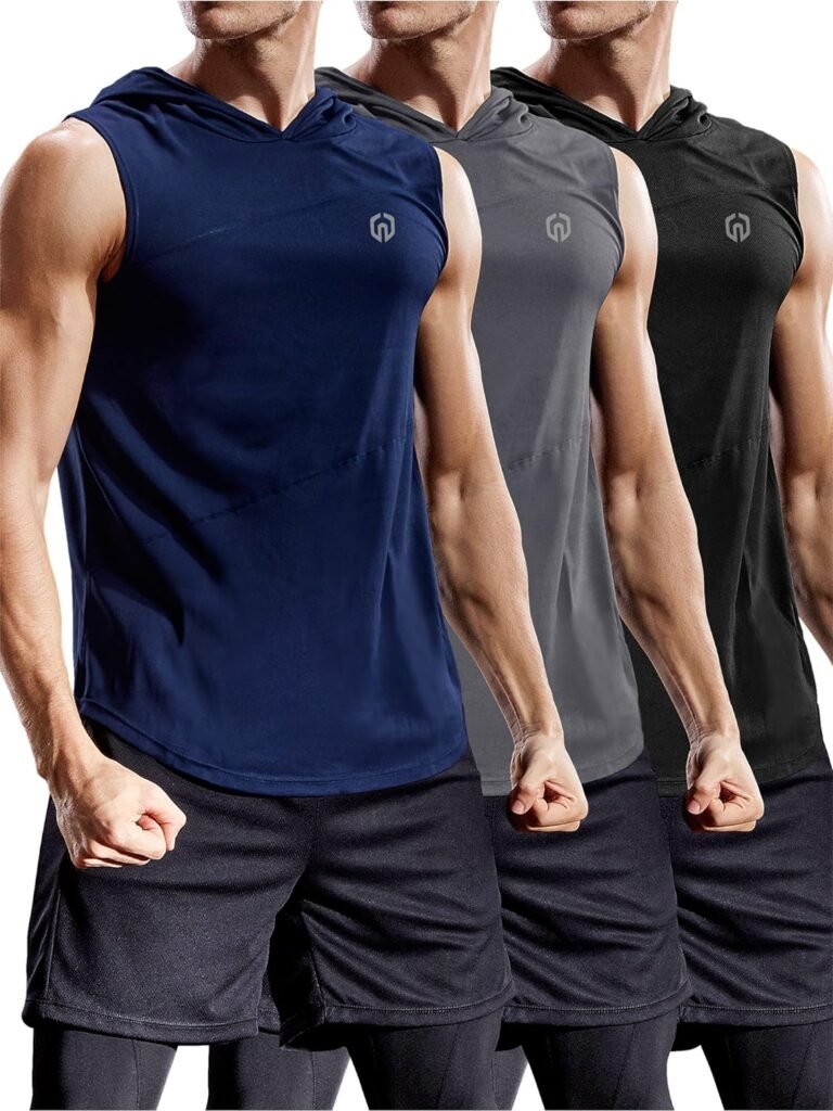 NELEUS Dry Fit Workout Athletic Muscle Tank Top Running Shirts with Hoods