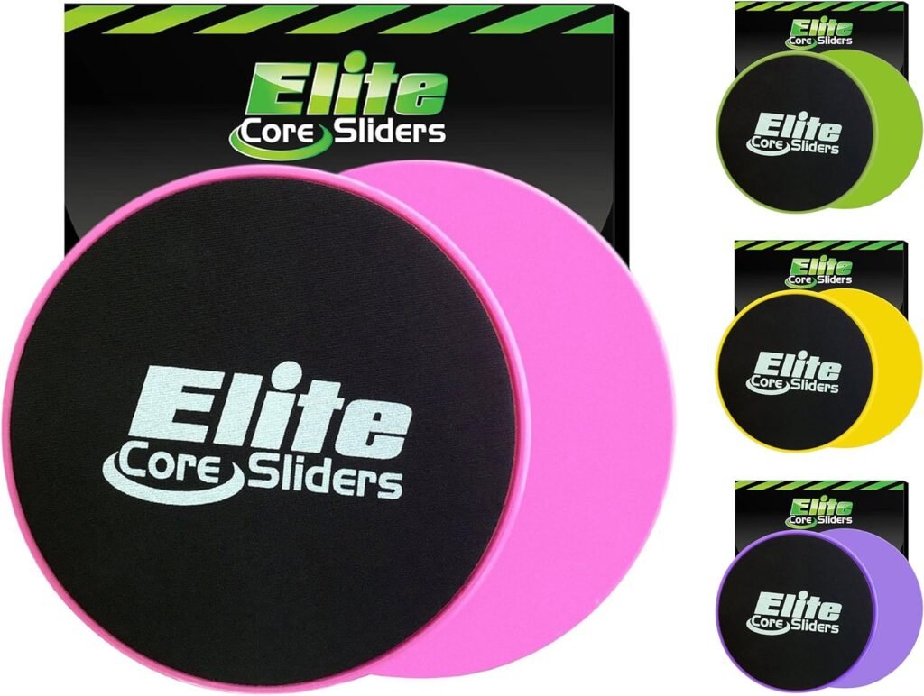 Elite Sportz Core Sliders for Working Out - Pack of 2 Compact, Dual Sided Gliding Discs for Full Body Workout on Carpet or Hardwood Floor - Fitness  Home Exercise Equipment - Small Gift for Athletes