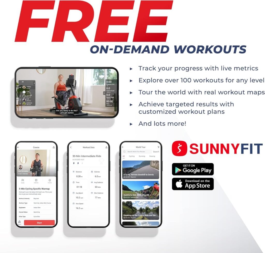 Sunny Health  Fitness Legacy Stepping Elliptical Machine, Total Body Cross Trainer, Low Impact Exercise Equipment with Optional SunnyFit App Enhanced Connectivity