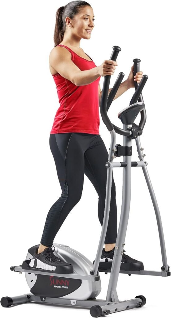 Sunny Health  Fitness Legacy Stepping Elliptical Machine, Total Body Cross Trainer, Low Impact Exercise Equipment with Optional SunnyFit App Enhanced Connectivity